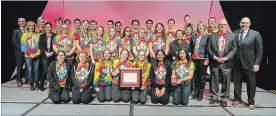  ?? YMCA ?? The Link Crew from North Park Collegiate School in Brantford was awarded a YMCA Peace Medal in the youth group category.