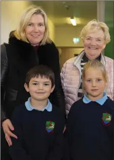  ??  ?? Pupils Tom Tobin and Emma Cody with Bridget Cody and Mary Larkin from New Ross.