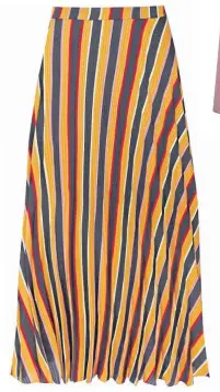  ??  ?? Glamorous mustard pink stripe skirt, £28