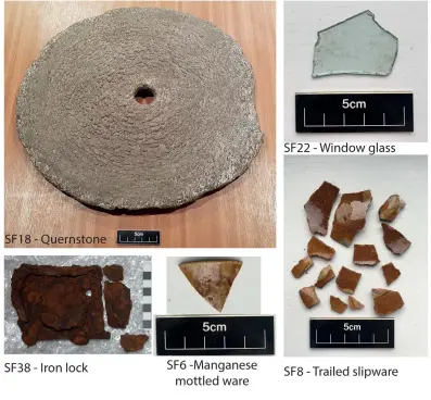  ??  ?? Artefacts recovered from Structure 1 at Achtriacht­an