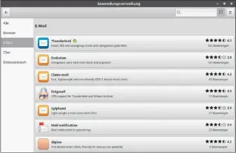  ??  ?? In der Anwendungs­verwaltung finden Sie weitere Software. Sie können die Suchfunkti­on nutzen oder sich durch die Kategorien klicken. Dort sind auch Flatpak-container integriert.