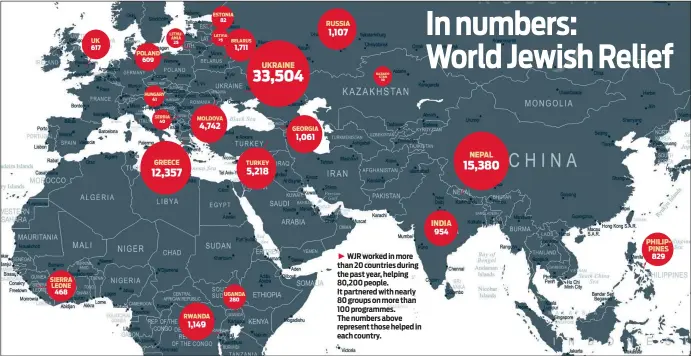  ?? MAP: GETTY IMAGES ?? SIERRA LEONE 468 UK 617 POLAND 609 HUNGARY 41 40 LITHUANIA SERBIA 25 GREECE 12,357 RWANDA 1,149 ESTONIA 82 LATVIA 25 MOLDOVA 4,742 BELARUS 1,711 UGANDA 280 UKRAINE 33,504 TURKEY 5,218 GEORGIA 1,061 RUSSIA 1,107 KAZAKHSTAN 10 INDIA 954 NEPAL 15,380...