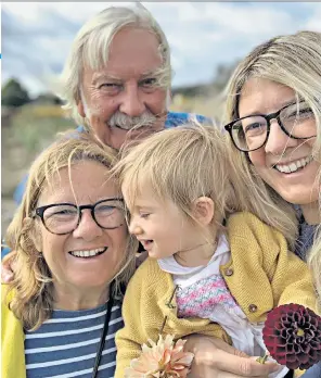  ??  ?? Happy together: Fran Babb with her parents and her daughter before the lockdown