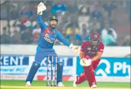  ?? AFP ?? Rishabh Pant dropped four catches in the third and last ODI against West Indies in Cuttack.