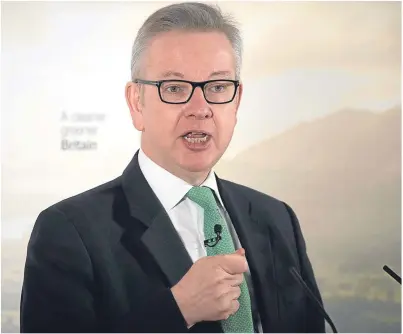 ??  ?? NEW SYSTEM: Michael Gove has pledged the same cash total for farm support funds until 2022