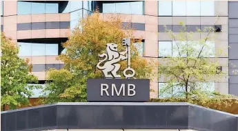  ?? Supplied ?? RMB HOLDINGS (RMH) share price declined by more than 38 percent on the JSE yesterday morning after the investment holding company’s shares went ex-dividend yesterday |