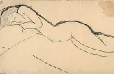  ??  ?? Amedeo Modigliani, Nudo disteso: disegno della collezione Sforni a Villa Necchi Campiglio a Milano