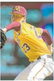  ?? ANDY CLAYTON-KING/AP ?? Max Meyer pitches for Minnesota against Oklahoma in 2019. The Marlins made Meyer the No. 3 pick in the draft.