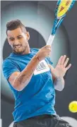  ??  ?? Nick Kyrgios has a hit in Brisbane this week.