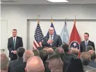  ?? LINDA ?? Acting U.S. Attorney General Matthew G. Whitaker was in Memphis Wednesday to announce a new Memphis Crime Gun Strike Force. A. MOORE/THE COMMERCIAL APPEAL