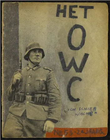  ?? PHOTOS BY CHARITIES AID FOUNDATION AMERICA VIA THE NEW YORK TIMES ?? An issue of The Underwater Cabaret, a weekly magazine made by a Jewish man hiding from the Nazis in Holland during World War II.