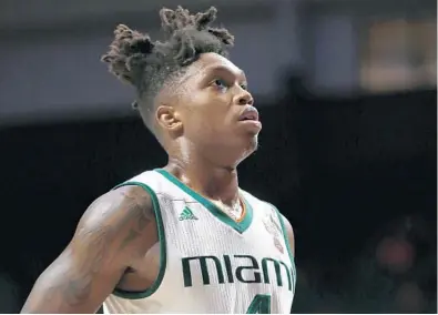  ?? AP FILE ?? Lonnie Walker, who averaged a team-high 11.5 points, with 2.6 rebounds and 1.9 assists in his lone season at UM, has met with a bevy of NBA teams ahead of the draft, including the Hornets, Clippers, Nets, Bulls, Spurs, Knicks and 76ers.