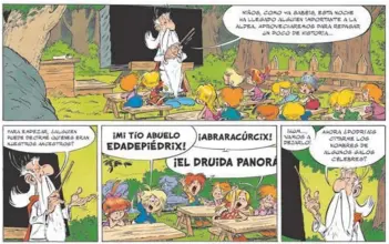  ??  ?? Arriba, una imagen de Astérix y los Pictos. Abajo, viñetas de la nueva entrega que se publicará en octubre y que aún no tiene título.