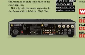  ??  ?? In and outs: pretty much any audio component or TV can be connected