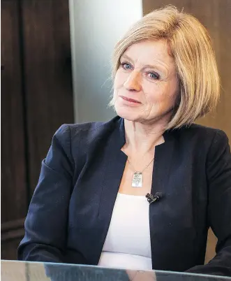  ?? KERIANNE SPROULE ?? “The economy is losing and obviously individual companies are not earning what they should be earning … because of the failure to make adequate progress on these pipelines,” says Premier Rachel Notley