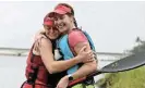  ?? /Sandile Ndlovu ?? Cruise: Abby Solms and Jessica Behn celebrate after winning the 2024 Dusi Canoe Marathon women’s race.