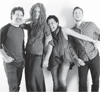  ??  ?? Lisa Fischer with the members of Grand Baton, from left, Thierry Arpino, JC Maillard and Aidan Carroll.