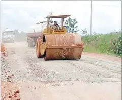  ??  ?? Preah Vihear provincial Department of Public Works and Transport has begun road repairs.