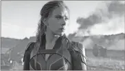  ?? Marvel studios/disney via ap ?? This image released by Disney/Marvel Studios’ shows Scarlett Johansson in a scene from “Black Widow.”