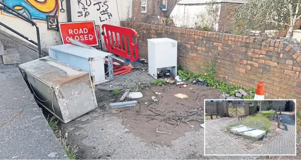  ??  ?? Fly-tipping on the streets of Lochee has been condemned by residents.