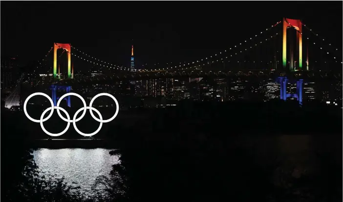  ?? FOTO: CHARLY TRIBALLEAU/AFP-LEHTIKUVA ?? ■ OS i Tokyo flyttades från 2020 till 2021 men det finns inga garantier att tävlingarn­a kan arrangeras om ett år.