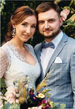  ?? ?? So happy: Yuri and Valeria on their wedding day in 2019