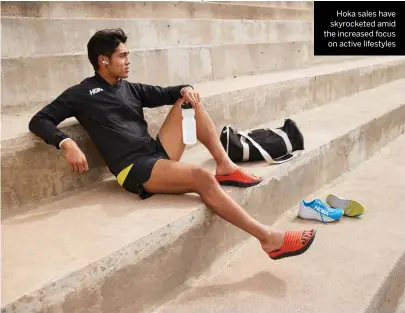  ??  ?? Hoka sales have skyrockete­d amid the increased focus on active lifestyles