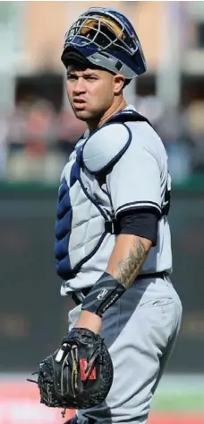  ?? G FIUME/GETTY IMAGES ?? Gary Sanchez has made 10 errors this season, most among American League catchers. His 12 passed balls are the most in the majors.