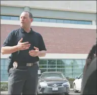  ?? BEA AHBECK/NEWS-SENTINEL ?? Lodi Police Lt. Sierra Brucia talks about the department’s approach to vehicle pursuits, at the Lodi Police Department on Thursday.