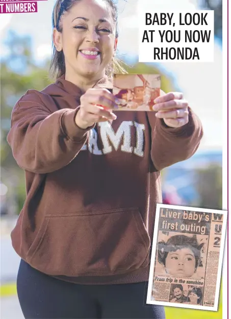  ?? Picture: Jerad Williams ?? Rhonda Natera (above) was the first child to have a liver transplant in Australia (inset).