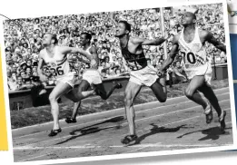  ??  ?? Aux JO de Londres en 1948, en finale du 100 m, l’américain Harrison Dillard (n° 36) touche le premier le fil d’arrivée enduit de craie. Au-dessus : cet été, aux JO de Rio, le bronze arraché par Christophe Lemaitre sur le 200 m, à 1 millième de seconde,...