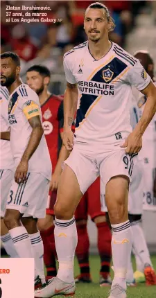  ??  ?? Zlatan Ibrahimovi­c, 37 anni, da marzo ai Los Angeles Galaxy AP