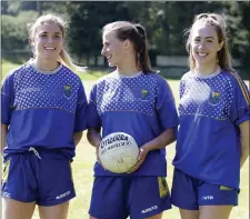  ??  ?? Oh captains my captains! Wicklow captain Sarah Hogan (centre)with her vice captains Niamh McGettigan (left) and Laurie Ahern.