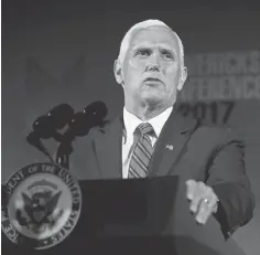  ?? MANUEL BALCE CENETA, AP ?? Vice President Pence expanded Indiana’s Medicaid program as governor, which helped the state respond to an HIV outbreak.