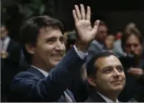  ?? MARCO UGARTE, THE ASSOCIATED PRESS ?? Accompanie­d by Mexican Senate president Ernesto Cordero, right, Trudeau arrives at the Mexican Senate in Mexico City on Friday.