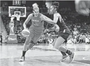  ??  ?? Mystics forward Elena Delle Donne, left, Sun forward Alyssa Thomas and the rest of the WNBA’s players and teams will return to action at IMG Academy in July, the league announced Monday. BRAD MILLS/ USA TODAY SPORTS