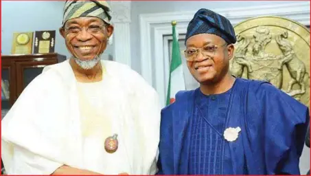  ?? ?? Aregbesola (left) and Oyetola