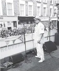  ??  ?? Dennis Alcapone at the Nottinghil­l Carnival 2016.