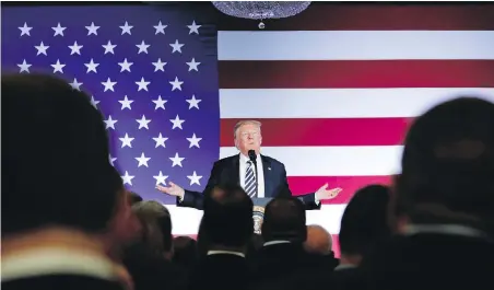  ??  ?? U.S. President Donald Trump at a Republican fundraiser in Charlotte, North Carolina. On Saturday, he wrote on Twitter: “If we don’t make a fair deal for the U.S. after decades of abuse, Canada will be out.”