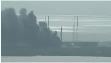  ?? (Reuters) ?? SMOKE RISES from the September launch-pad explosion of the SpaceX Falcon 9 rocket that was carrying the Amos 6 satellite in Cape Canaveral, Florida.