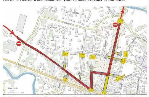  ?? Police municipale Saint-hilaire-du-harcouët ?? Plan de circulatio­n pendant le Grand Prix d’ouverture du Vélo-club saint-hilairien ce samedi 2 mars 2024 et pour le Prix de la Ville, dimanche 3 mars 2024.