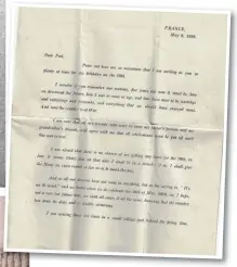  ??  ?? Above, letter from the 3rd Earl stationed in France to his Estate Steward Bladwin Peel in 1916