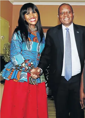  ?? /MDUDUZI NDZINGI ?? Dr Mpho Phalatse and Johannesbu­rg mayor Herman Mashaba before he suspended the city’s head of health.