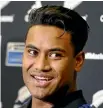  ??  ?? Julian Savea was in a relaxed mood as he faced the media yesterday.