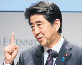  ?? Picture / AP ?? Prime Minister Shinzo Abe’s economic programme is stagnating.