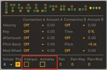  ??  ?? 06 For an old-school digital vibe, turn off interpolat­ion and anti-aliasing. As a bonus, this also lowers CPU utilisatio­n