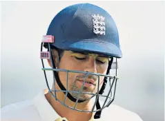  ??  ?? Hard times: Alastair Cook looks despondent after falling to Jasprit Bumrah