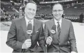  ?? Miami Herald file ?? Eric Reid, right, and John Crotty announce Heat games on the Bally sports networks.