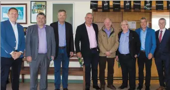  ??  ?? Feale Rangers stalwarts Noel Kennelly, Christy Walsh, Brian Quille, Gerry Foran, Con McCarthy, Johnny Guerin, Aidan Behan and Riobard Pierse celebratin­g the tenth anniversar­y of the senior County Championsh­ip Football title with a special day’s racing...