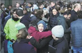  ?? Niall Carson / Associated Press ?? Google employees walked out of the company’s European headquarte­rs in Dublin to protest lenient treatment of executives accused of sexual misconduct.